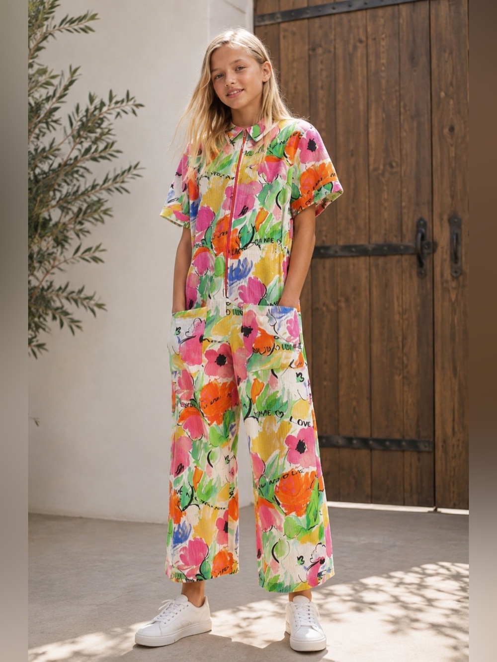 NWT DESIGUAL LITTLE GIRLS LONG FLORAL JUMPSUIT‎ 5/6